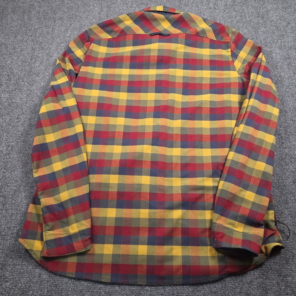 Fjallraven Specialized Shirt Womens XL Yellow Red Plaid Cycling Flannel Snap - Picture 8 of 9